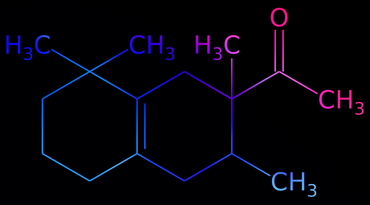 Tetramethyl acetyloctahydronaphthalene (ISO-E-Super), eine Komponente in zahlreichen Parfums