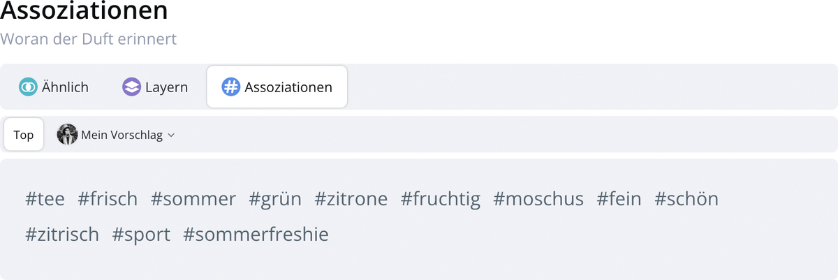 Bereich 'Assoziationen'